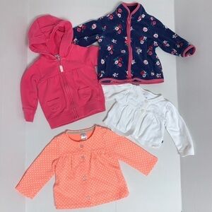 Baby Girls Lot of 4 Size 9 Months Carter's 3 Light Jackets 1 Cardigan Outerwear